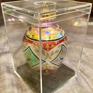 Vintage Hand-Crafted Faberge Egg Ornament, new in original box